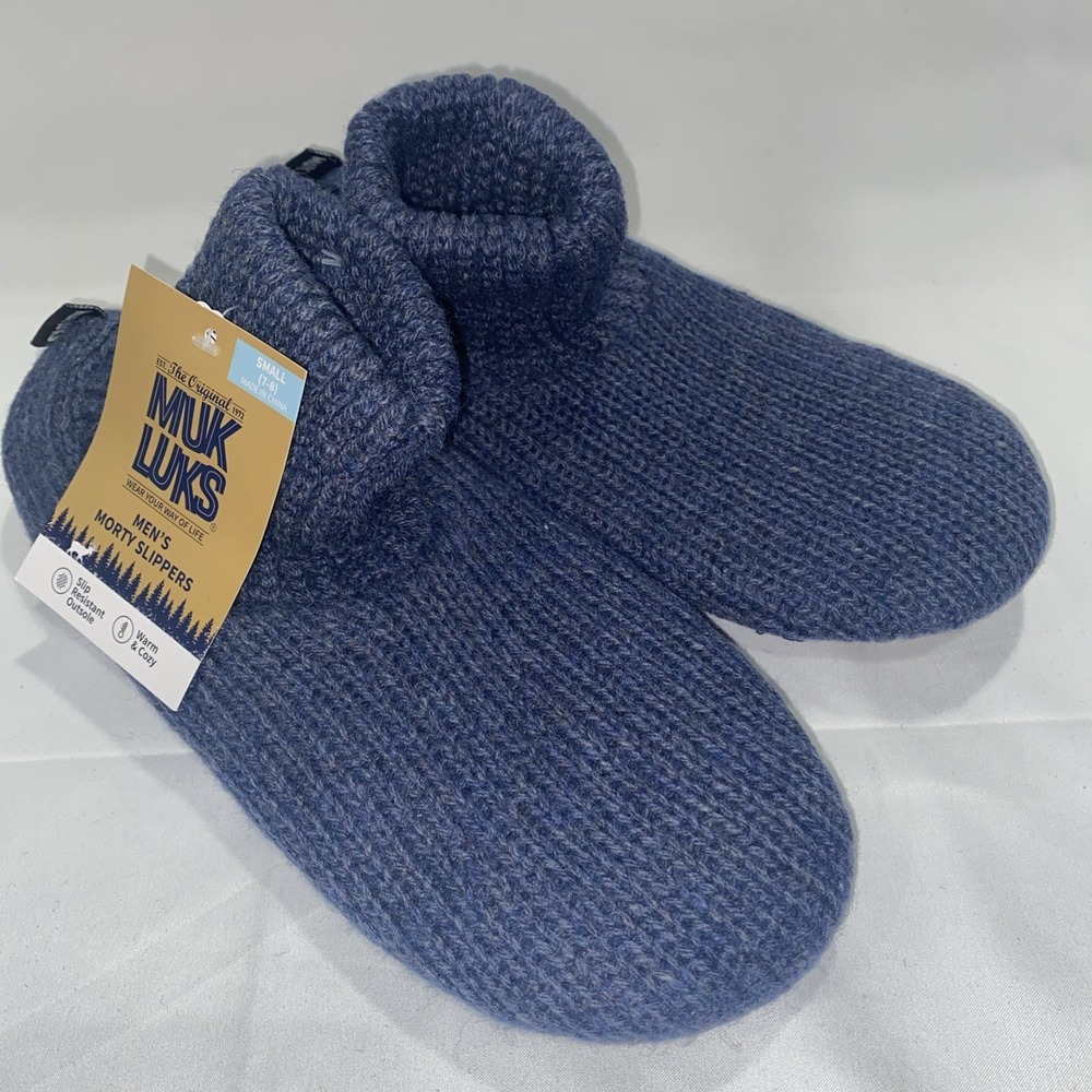 MUK LUKS Men's Morty Ragg Wool Slipper Sock